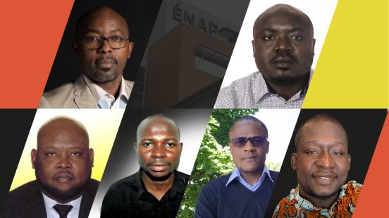 Les doctorants Bruno Legrand Djontu, Jonas Tchassem-Pinlap, Evans Pierre, Christian Doly, Frédéric Takuété Lontsi et Gado Mayimbo 