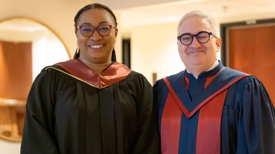 Aline Salambéré, chargée d'enseignant et Hugo Cyr, directeur général de l'ENAP